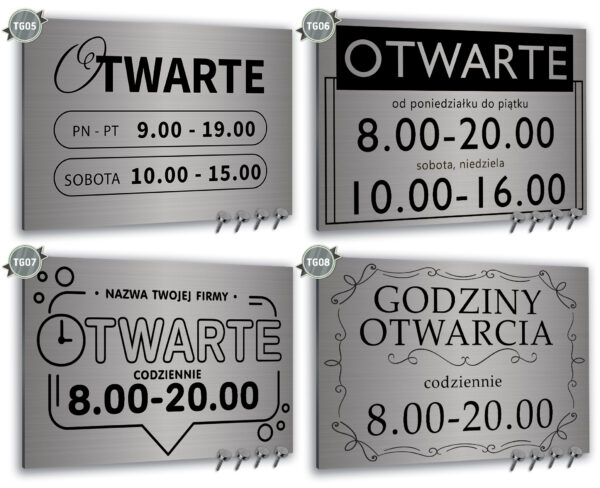 Srebrna tablica reklamowa Dibond szczotkowany z nadrukiem logo