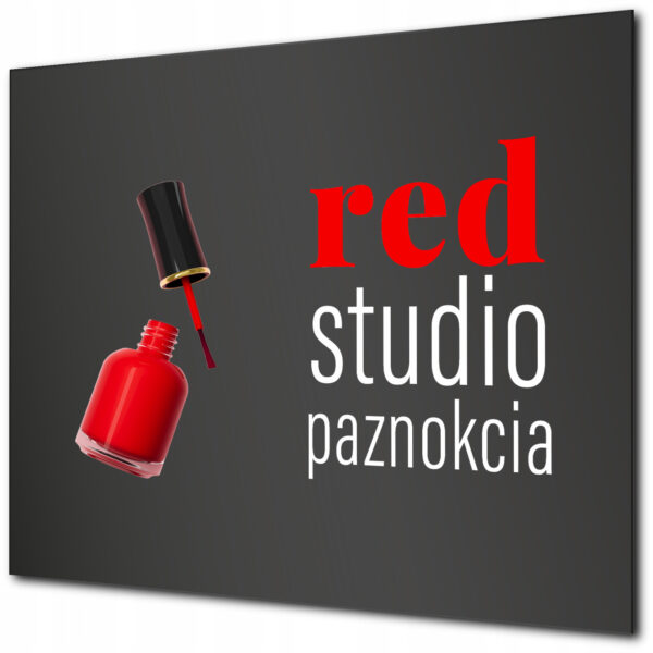 Czarna połysk tablica reklamowa Dibond z logiem Red Studio