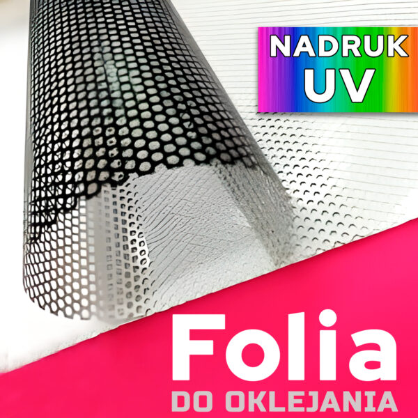 Folia OWV do oklejania witryn, druk UV