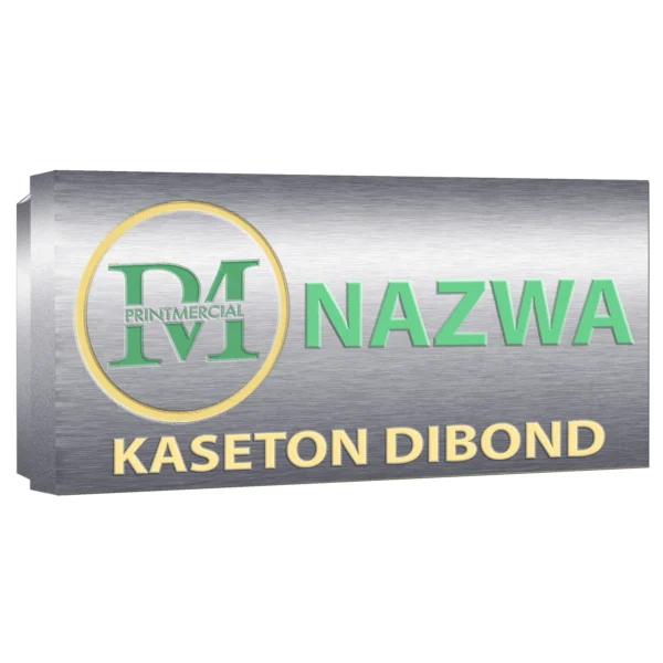 Srebrny satynowy kaseton SLIM z dibondu, elegancka reklama premium