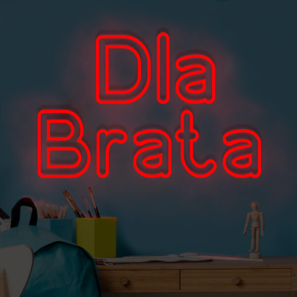 Czerwony neon LED napis Dla Brata – wyrazisty, energetyczny akcent