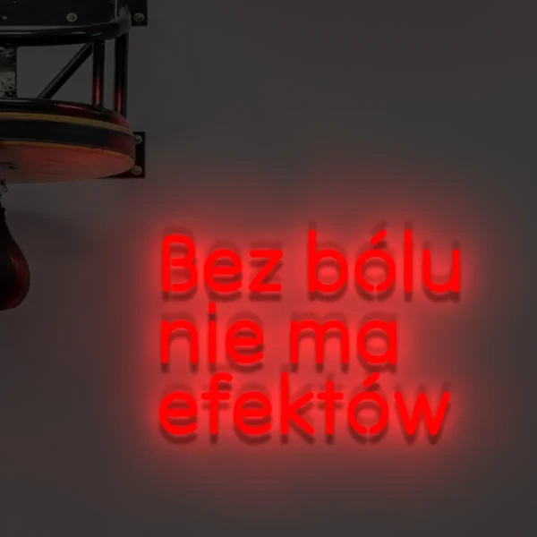 Czerwony neon Bez bólu nie ma efektów ozdoba do wnętrz