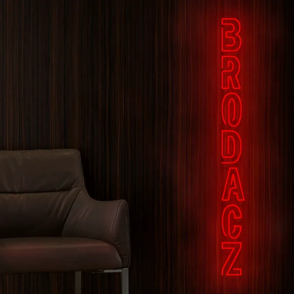 Czerwony neon Brodacz ozdoba do wnętrz