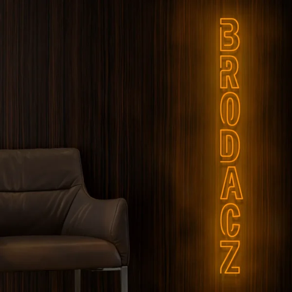 Pomarańczowy neon Brodacz ozdoba świetlna na ścianę