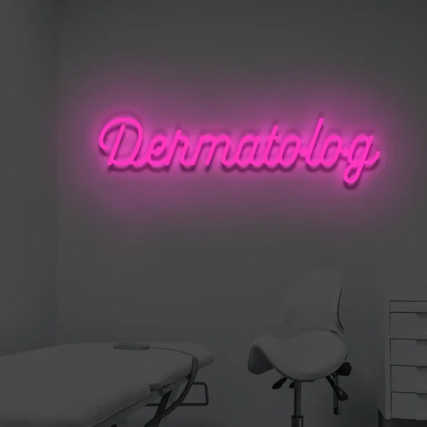 Różowy neon LED Dermatolog atrakcyjna dekoracja ścienna do gabinetu