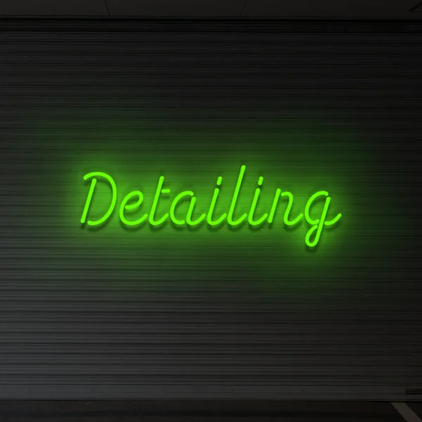 Zielony neon Detailing świecący napis reklamowy