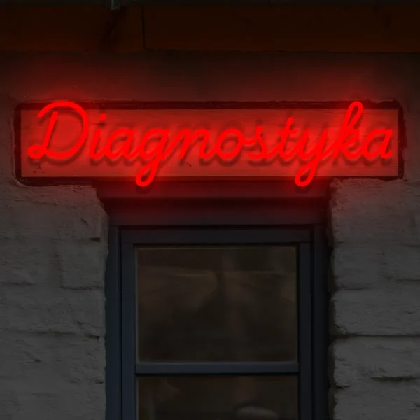 Czerwony neon LED Diagnostyka ozdobna reklama medyczna