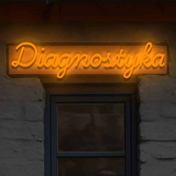 Pomarańczowy neon LED Diagnostyka ozdoba i reklama do kliniki