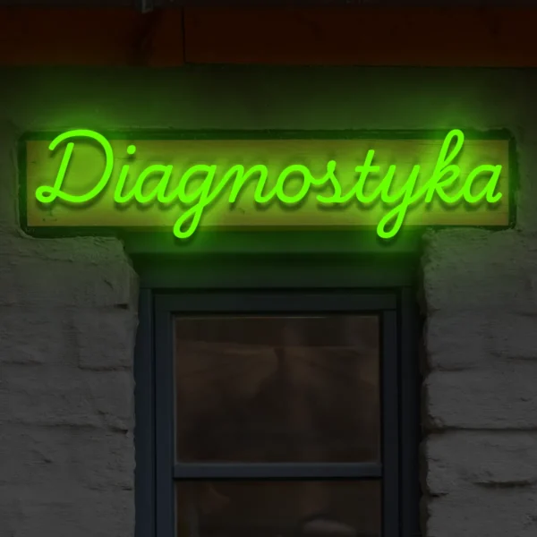 Zielony neon LED Diagnostyka świecący szyld dla gabinetu
