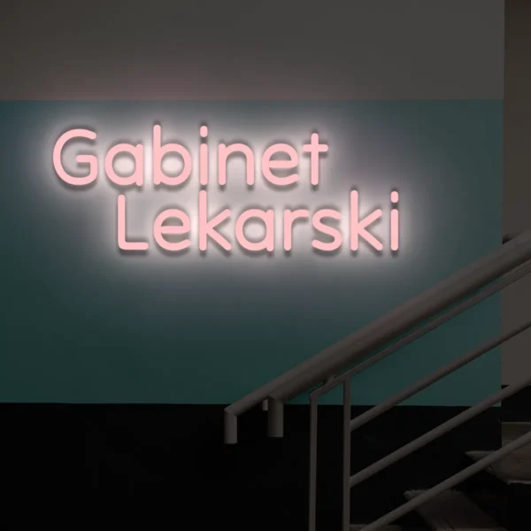 Jasnoróżowy neon LED Gabinet Lekarski dekoracyjny napis na ścianę