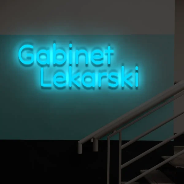 Niebieski neon LED Gabinet Lekarski świecący szyld medyczny