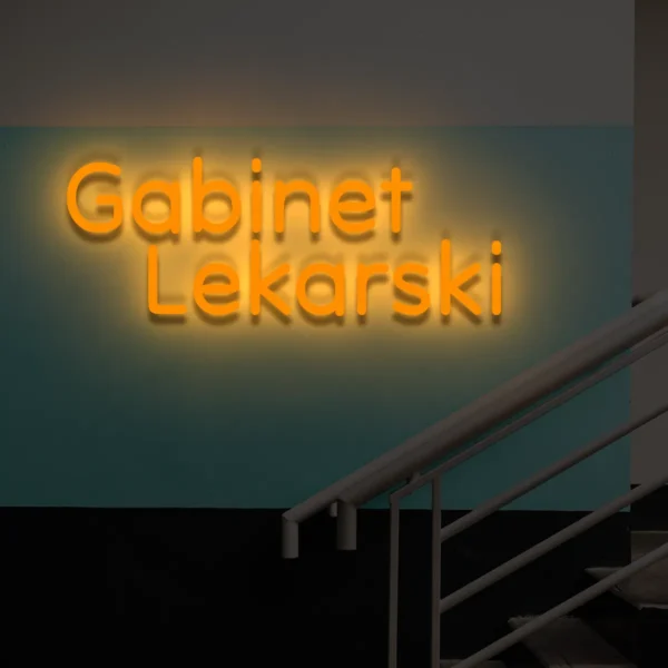 Pomarańczowy neon LED Gabinet Lekarski ozdoba reklamowa do kliniki