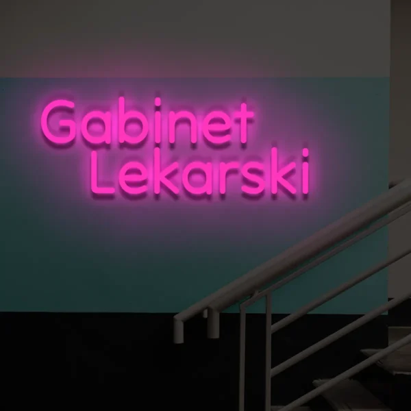 Różowy neon LED Gabinet Lekarski dekoracyjny napis do gabinetu