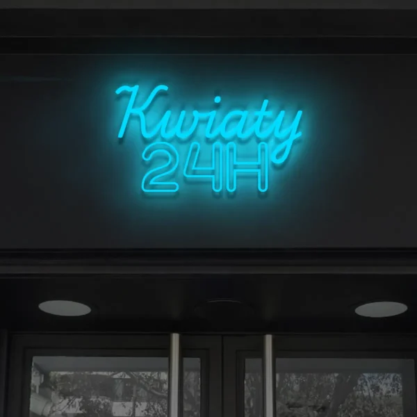 Niebieski neon LED Kwiaty 24H świecąca dekoracja