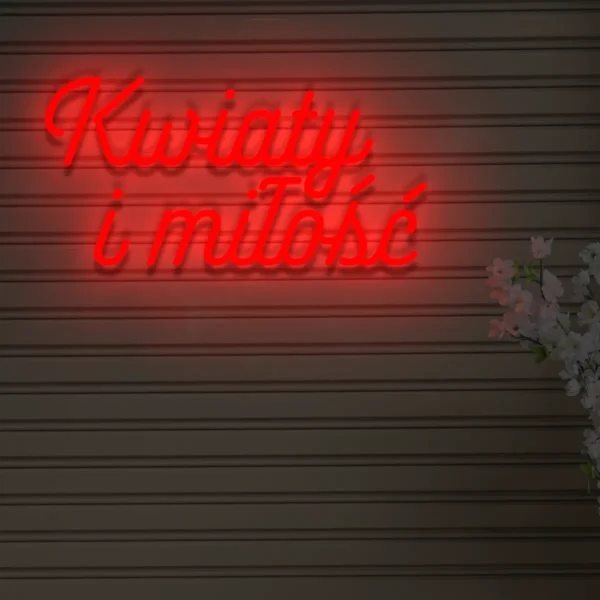 Czerwony neon Kwiaty i miłość ozdoba do wnętrz