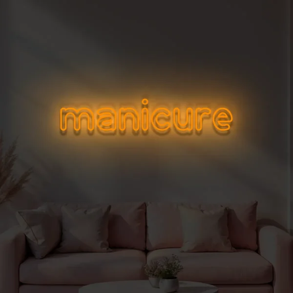Pomarańczowy neon manicure ozdoba świetlna do salonu