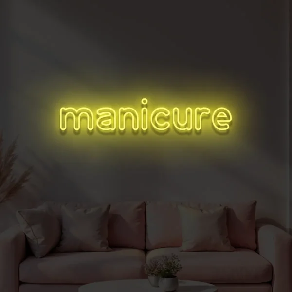 Żółty neon manicure ozdoba do nowoczesnych wnętrz