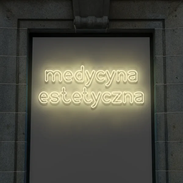 Beżowy neon LED Medycyna estetyczna elegancki szyld do kliniki