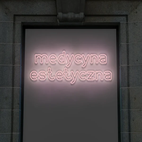 Jasnoróżowy neon LED Medycyna estetyczna subtelna dekoracja ścienna