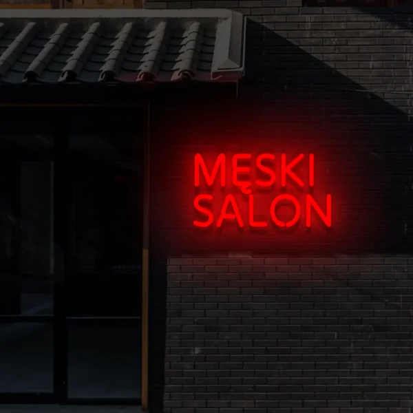 Czerwony neon Męski salon ozdoba do wnętrz