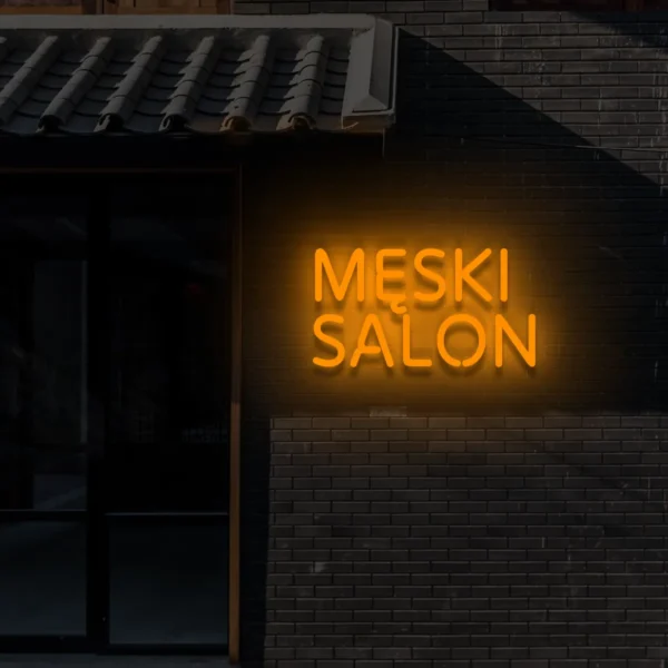 Pomarańczowy neon Męski salon ozdoba świetlna na ścianę