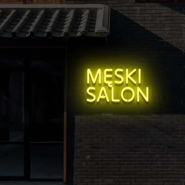 Żółty neon Męski salon ozdoba do nowoczesnych wnętrz