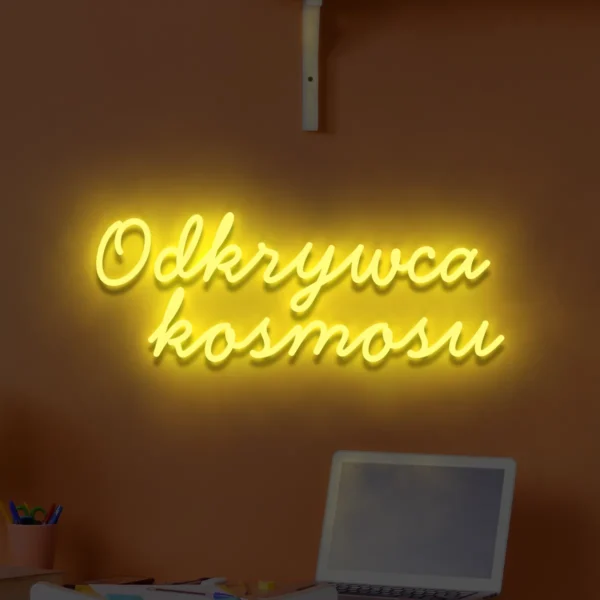 Żółty neon Odkrywca kosmosu ozdoba do nowoczesnych wnętrz