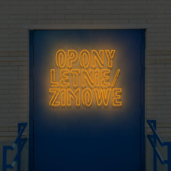 Pomarańczowy neon Opony letnie/zimowe szyld świetlny