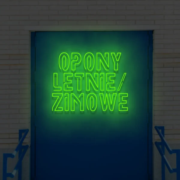 Zielony neon Opony letnie/zimowe dekoracyjny napis
