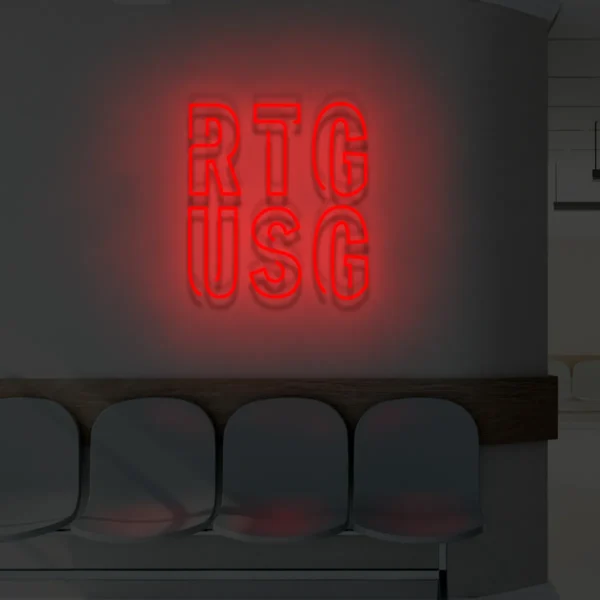 Czerwony neon LED RTG USG dekoracyjny szyld do kliniki
