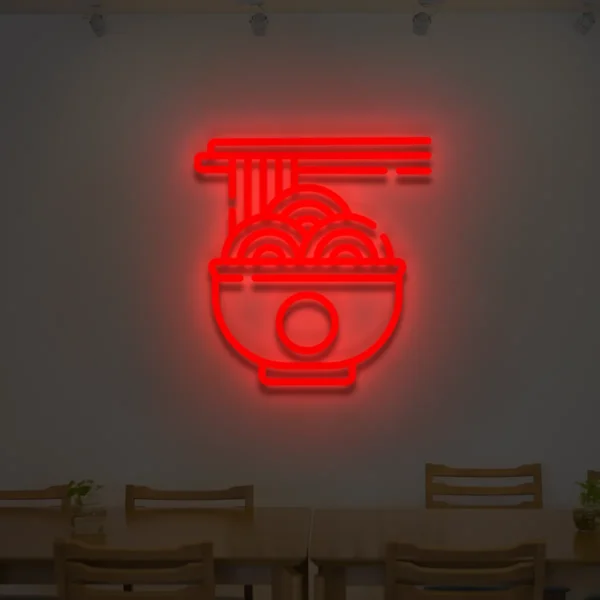 Czerwony neon Ramen ozdoba świetlna na ścianę