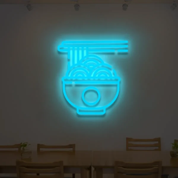 Niebieski neon LED Ramen dekoracja do wnętrz