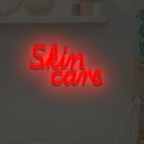Czerwony neon Skin care ozdoba do wnętrz
