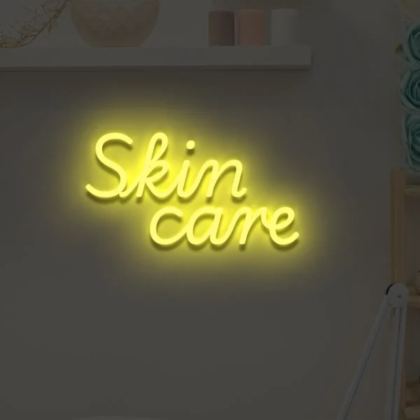 Żółty neon Skin care ozdoba do nowoczesnych wnętrz