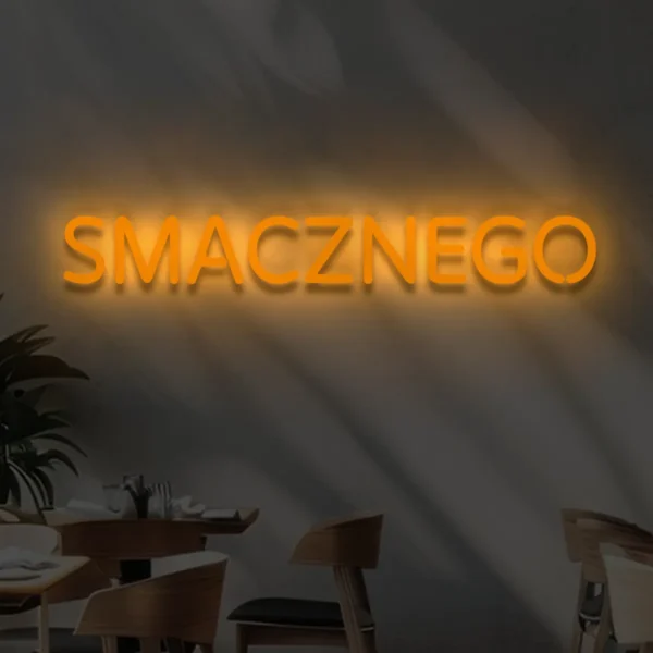 Pomarańczowy neon Smacznego ozdoba świetlna na ścianę