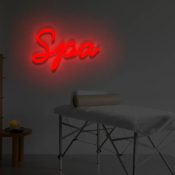 Czerwony neon Spa ozdoba do wnętrz