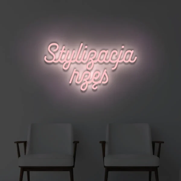Jasnoróżowy neon LED z napisem Stylizacja rzęs dekoracja