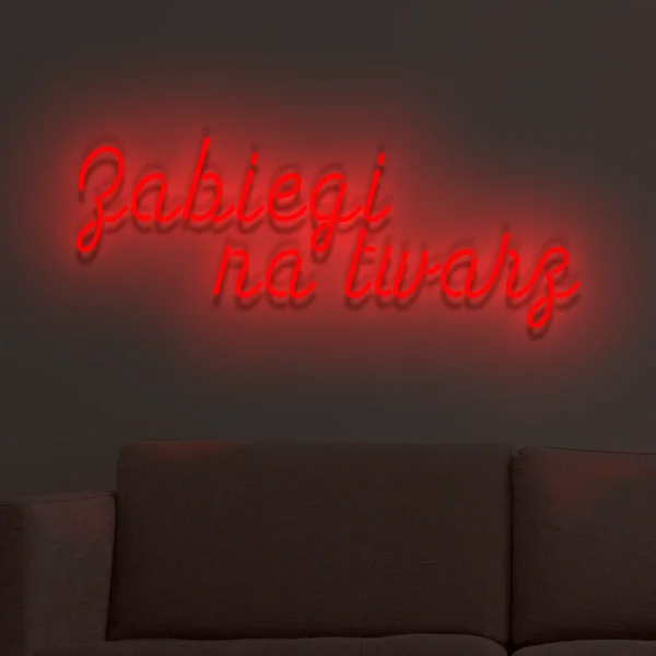 Czerwony neon Zabiegi na twarz ozdoba do wnętrz