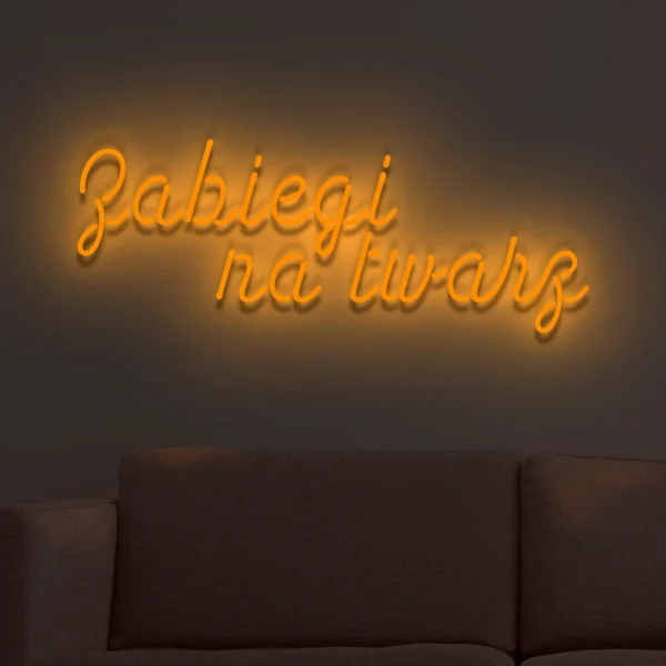 Pomarańczowy neon Zabiegi na twarz ozdoba świetlna na ścianę