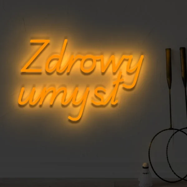 Pomarańczowy neon Zdrowy umysł ozdoba świetlna na ścianę