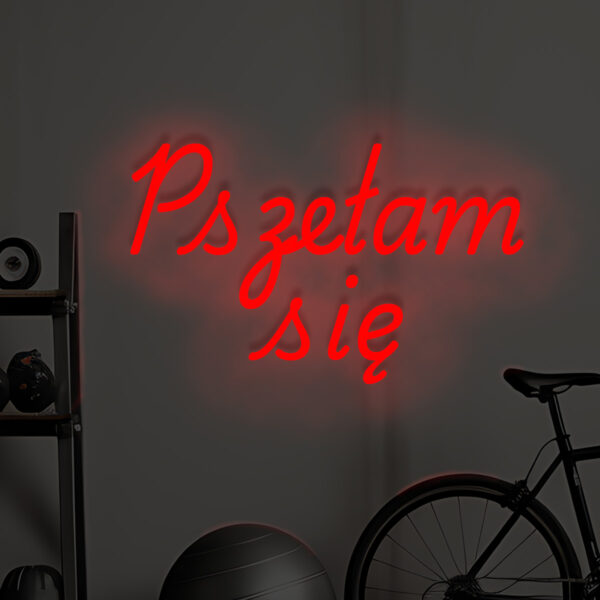 Czerwony neon „Przełam się” motywacyjna ozdoba do wnętrz