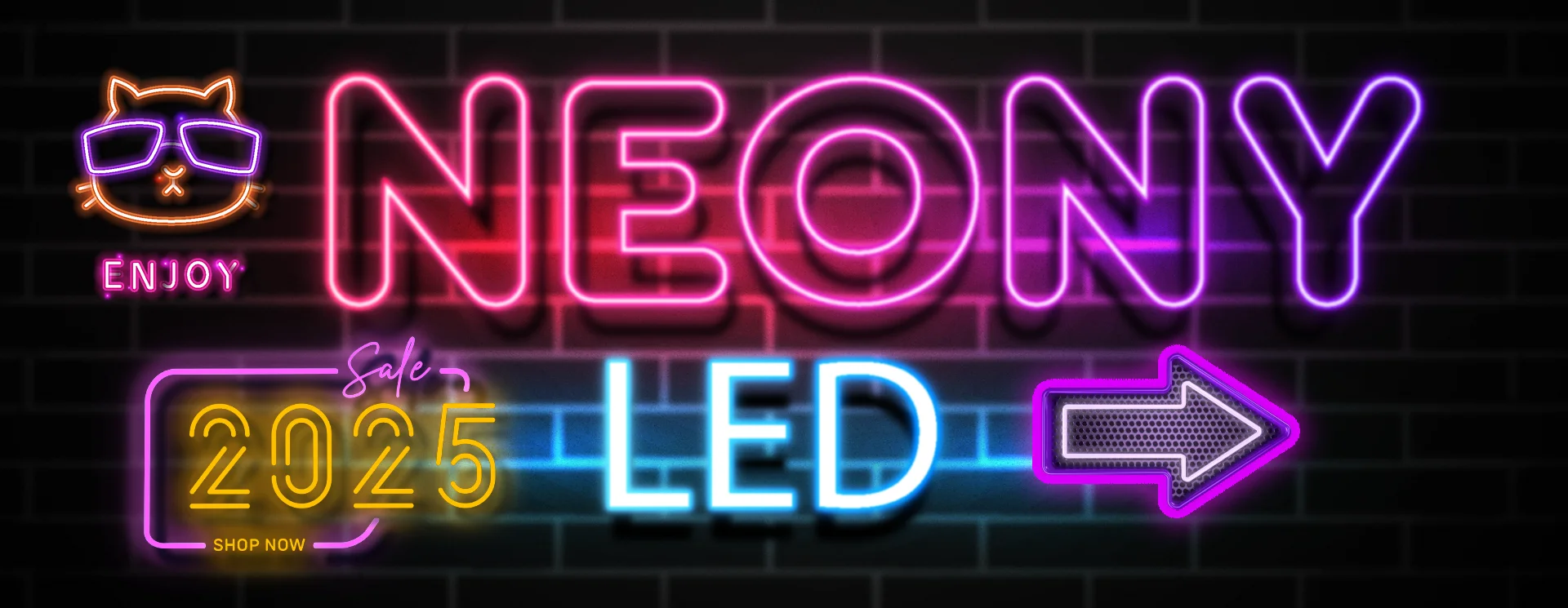 Neon LED – kolorowe napisy reklamowe (baner)