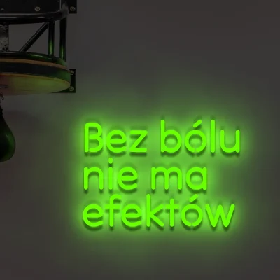 Zielony neon Bez bólu nie ma efektów świecący napis na ścianę