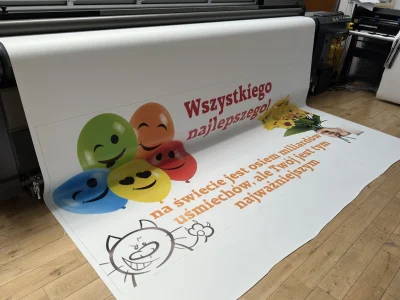 Baner z balonami i napisem drukowany w technologii UV