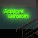 Zielony neon LED Gabinet Lekarski podświetlany napis na ścianę