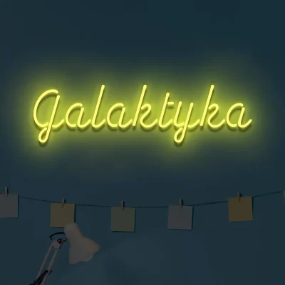 Żółty neon Galaktyka ozdoba do nowoczesnych wnętrz