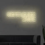 Beżowy neonowy napis Gentlemen Zone dekoracja ścienna