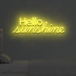 Żółty neon LED napis Hello sunshine słoneczna dekoracja ścienna