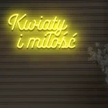 Żółty neon Kwiaty i miłość ozdoba do nowoczesnych wnętrz