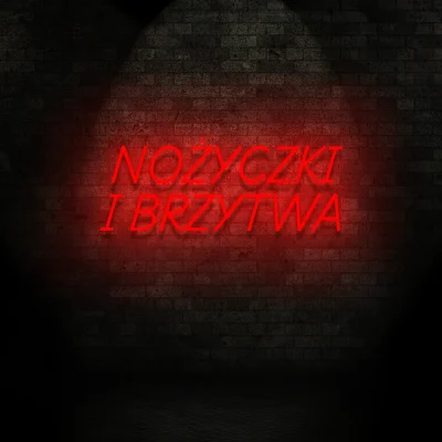 Czerwony neon Nożyczki i brzytwa ozdoba do wnętrz